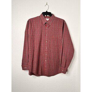 Vintage Etienne Aigner Dress Holiday Shirt Mens Size 17(34 35) Red Plaid Preppy